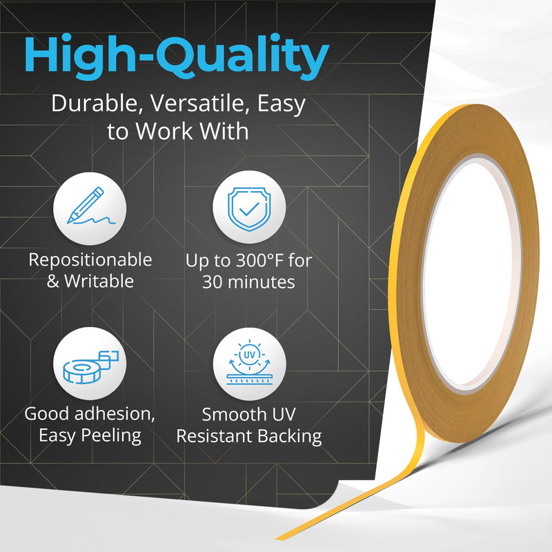 Pro Tapes Pro 788 Ultimate Mask Yellow 1/8" x60yds Premium Low-tack, 60-Day Removal Masking Tape 1/8"x60yds