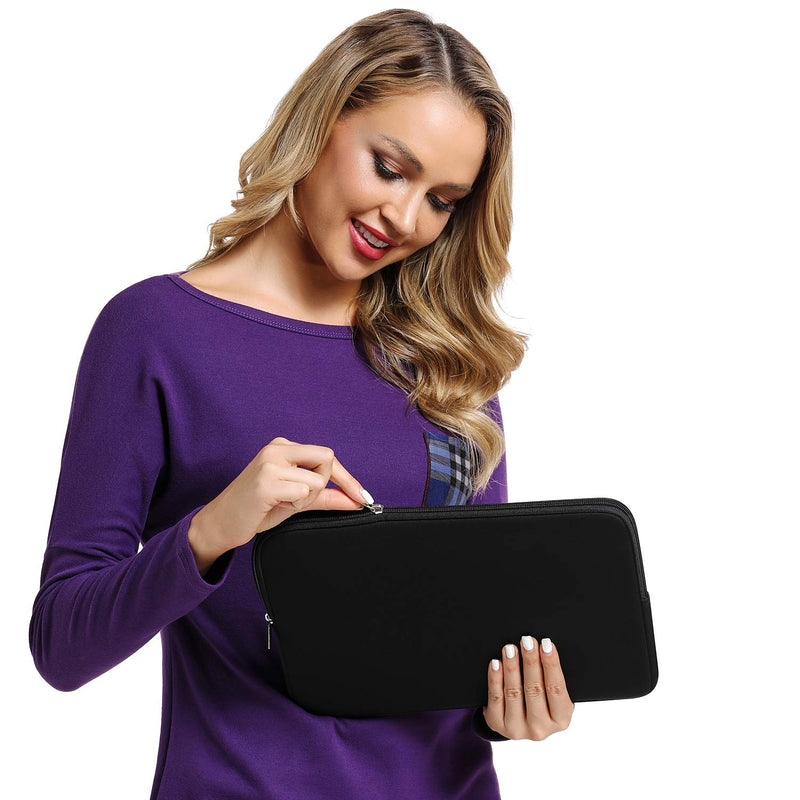 [Australia - AusPower] - 13" Laptop Sleeve 13 Inch Cover Protective Case Compatible with Apple MacBook Air 13.3 Inch Mac Pro M1 Surface Lenovo Dell HP Bag Computer Pouch Accessories Travel Carrying Case Neoprene, Black 