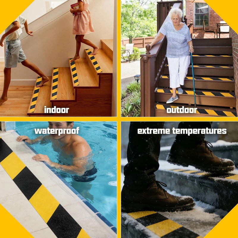 SPEEDWOX Anti Slip Tape for Stairs 4-inch x 60Ft Safety Non Skid Roll 80grit Friction Grip Abrasive Waterproof Grip Tape Skateboard Grip Tape Safety Non Skid Tread Staircases Anti-Slip Traction Tape
