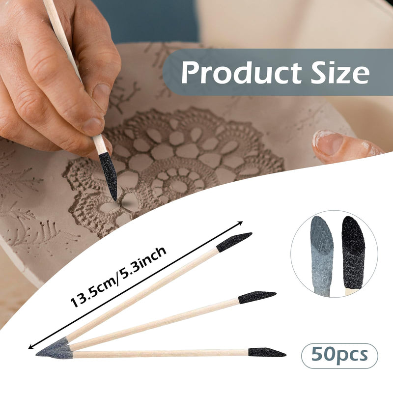 [Australia - AusPower] - Sanding Sticks 50 Pcs, Double-Ended Sanding Tools for Wood & Plastic Models, 120/280 Grit, 5.4 x 0.2 Inch - Fine Detailing in Tight Spaces with Matchstick Design 
