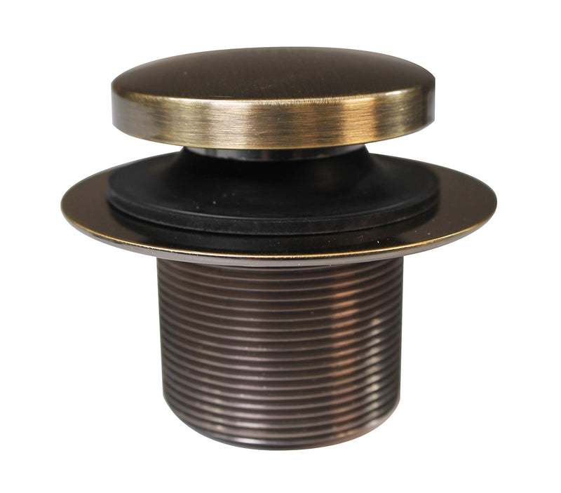 Westbrass Universal Fine or Coarse Thread Replacement Tip-Toe Strainer Drain with 2-Hole Faceplate, Antique Brass, D93K-06 1 Pack