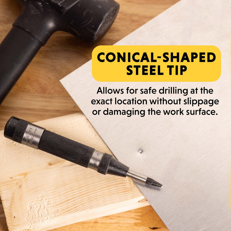 [Australia - AusPower] - General Tools Heavy-Duty Automatic Center Punch #78 - Nail Punch Tool to Mark and Scribe - Machinist Tools Heavy Duty Steel 