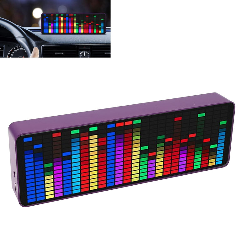 LED Music Voice Spectrum Display, Audio Spectrum Analyzer, Colorful RGB Light Rhythm Analyzer Clock Display, Sound Control Meter for Musicians, 20 Dynamic and 7