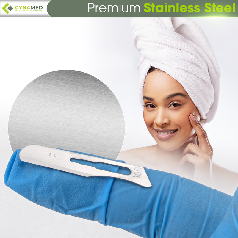 [Australia - AusPower] - Dermaplaning Replaceable Blades No.10R – Box of 100, High-Quality Stainless Steel for Precise Exfoliation and Smooth Skin, Professional-Grade Blades for Facial Hair Removal and Skincare Treatments 