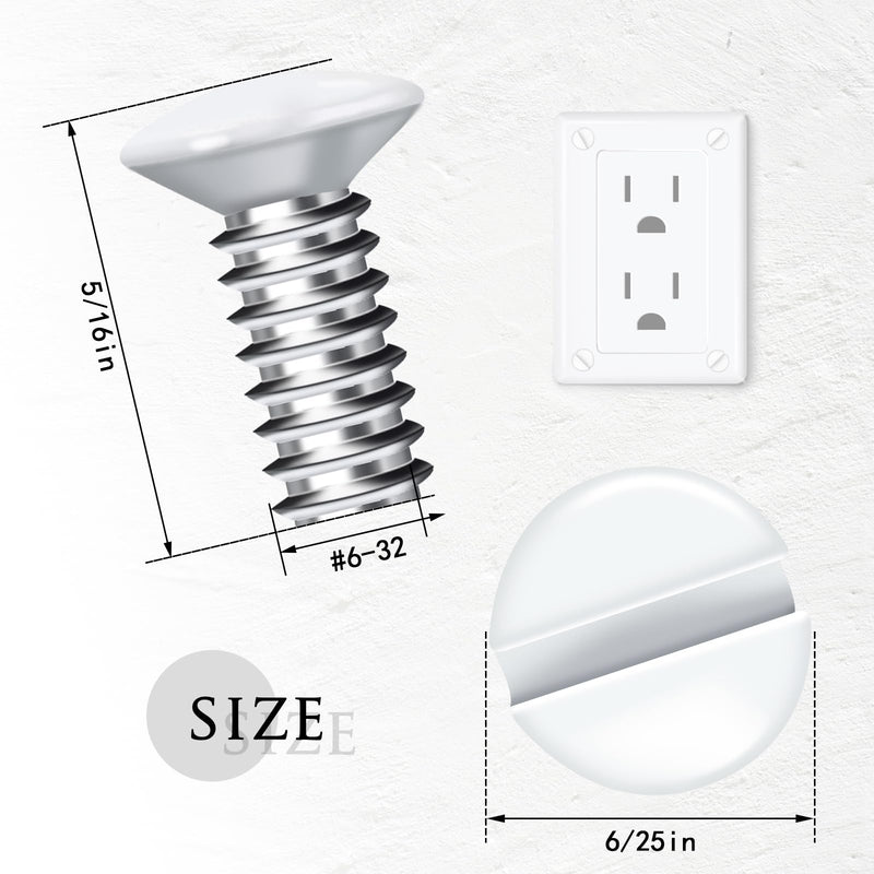 [Australia - AusPower] - 240 Pcs Wall Switch Plate Screws 5/16 Inch Long 6-32 Thread Switch Cover Metal Panels Screws Oval Head Replacement Socket Screws Milling Slot Screws for Wall Light Switch Panels 240 