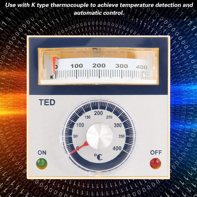 [Australia - AusPower] - 0-400℃ 220V AC K Type Temperature Controller TED-2001 Pointer Thermostat 