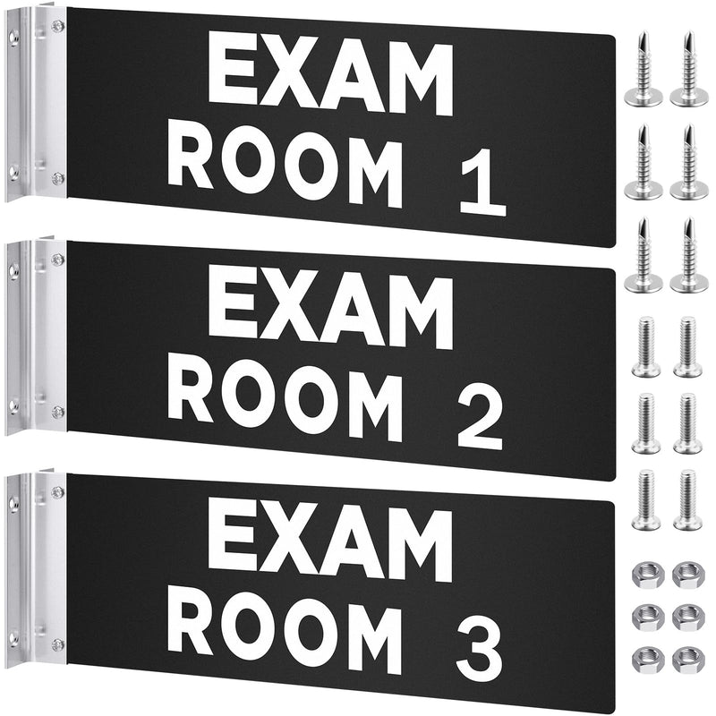 Zonon 4 x 12 Inch Exam Room Sign Numbers 1-3 Double Sided Hallway Signs Identification Number Flags for Exam Rooms Offices Educational Institution Directional Assistance Test Center