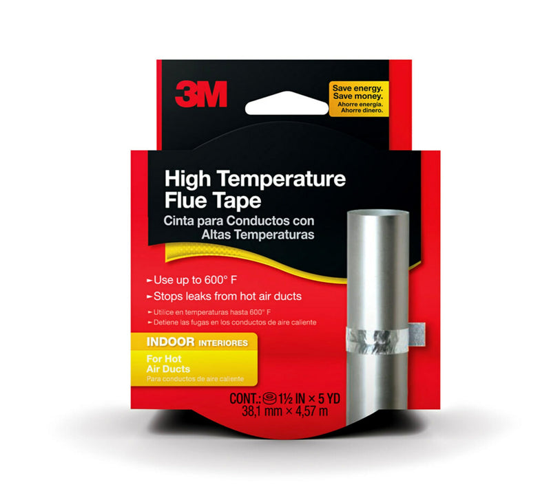 3M High Temperature Flue Tape, High Heat Sealing Tape up to 600 degrees, 15-Foot Roll 1.5 in x 15 ft (Pack of 1)