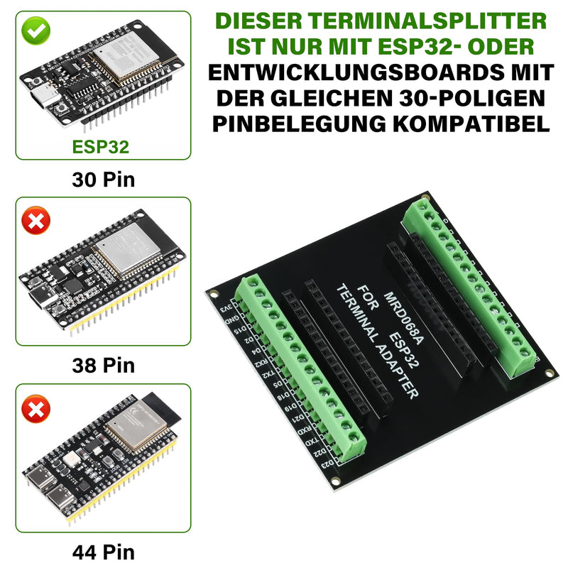 Heemol Pack of 2 for ESP32 GPIO Breakout Board 30PIN Expansion Board for ESP 32 Development Board for ESP-32 Breadboard for IoT Development Breakout Board X 2