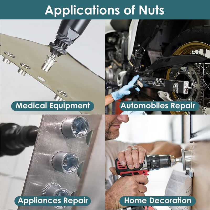 [Australia - AusPower] - 15Pcs M12 Rivet Nuts,Stainless Steel Threaded Rivet,Knurled Nutsert,Flat Head Rivnut,Insert Nut,Metric Rivet,Bright Finish, Fully Machine Thread 