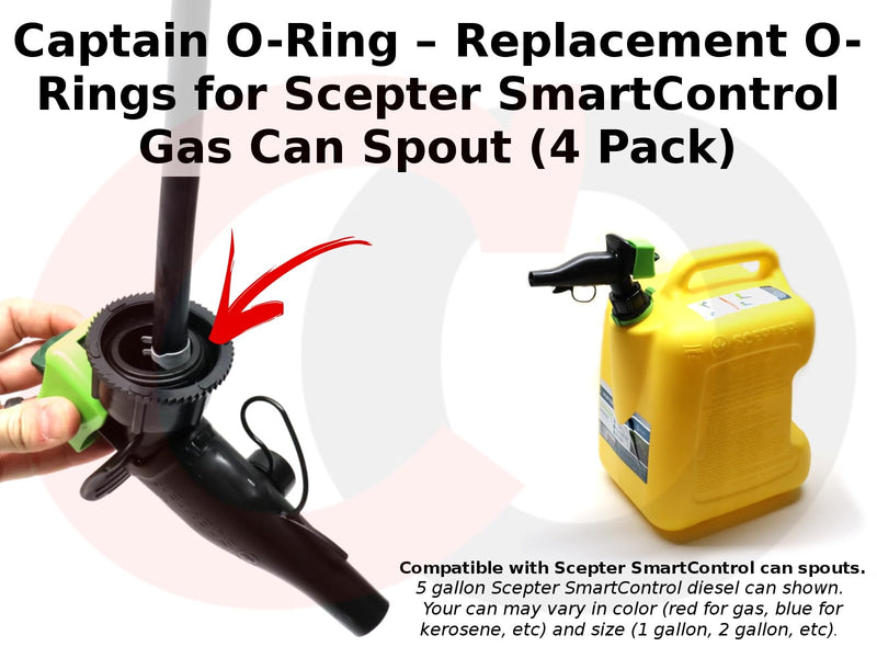[Australia - AusPower] - Captain O-Ring – Replacement O-Rings for Scepter SmartControl Gas Can Spout (4 Pack) 