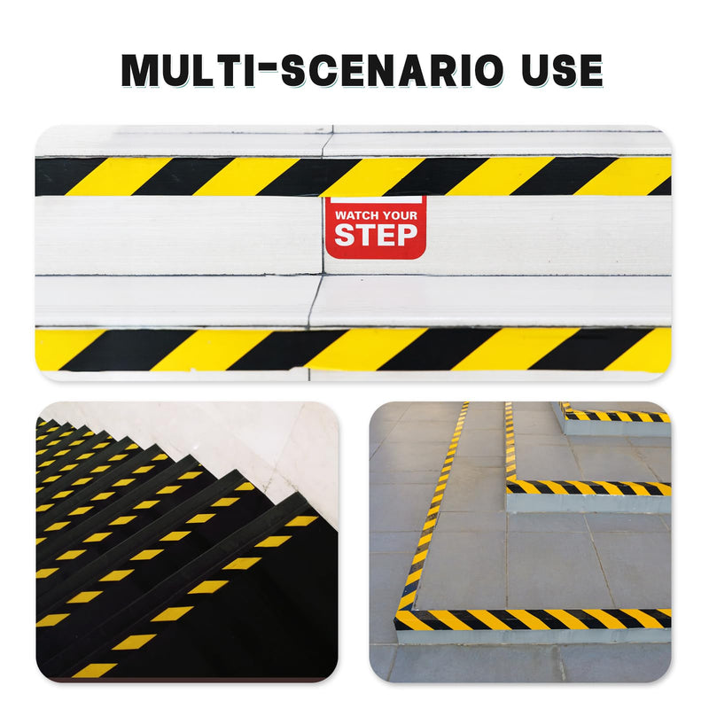 2 Inch x 110 FT Black & Yellow Floor Marking Tape, High-Visibility & Adhesive Hazard Tape for Caution & Aisle Marking, Warning Safety Stripe Tape, Caution Tape Roll for Walls Steps Pipes Equipment 2 Inch x 110 FT Black & Yellow PET Tape