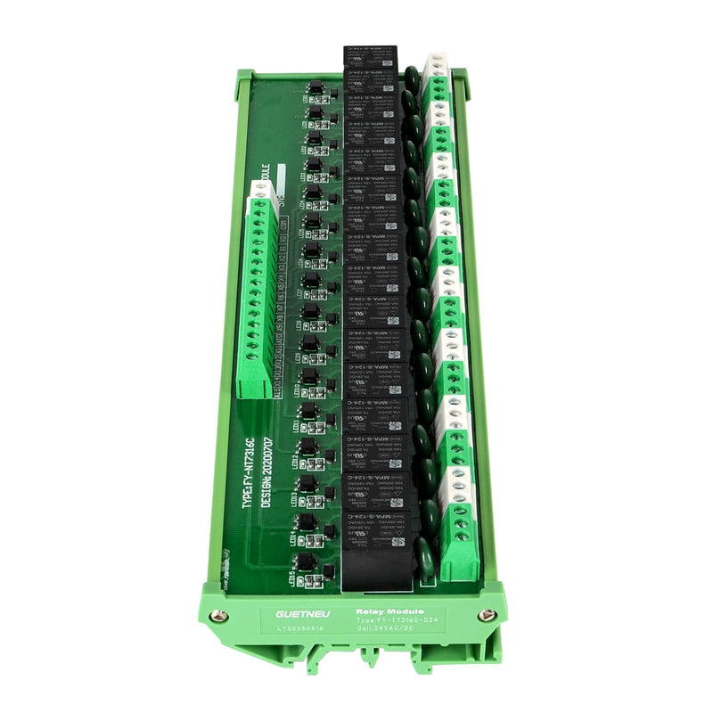 [Australia - AusPower] - Relay Board, 16 Channel 1 SPDT DIN Rail Mount 24V DC/AC Relay, Interface Board 