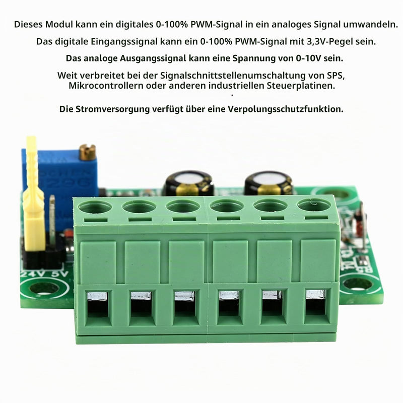 Pwm Signal Voltage Converter, 0-10V Analog Output Voltage 0-100% 1-3Khz PWM Signal Input, D/A Digital-Analog Sps Module, For Controlling Motor Speed
