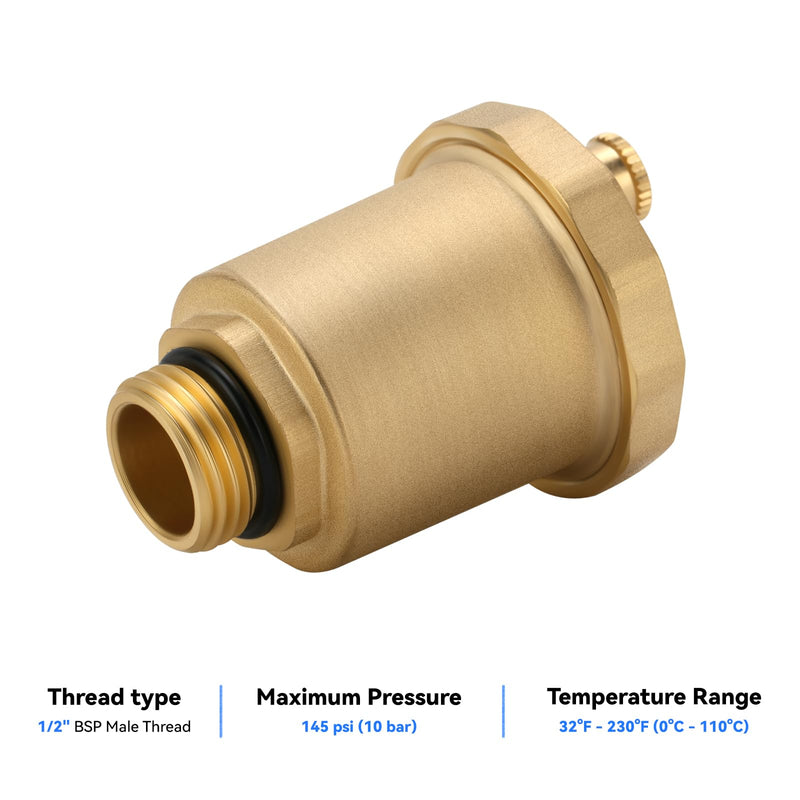 [Australia - AusPower] - Solimeta 2-Pack Automatic Float Valve with Leak-Proof Washer | 1/2" BSP Thread Air Release & Vent Valve 
