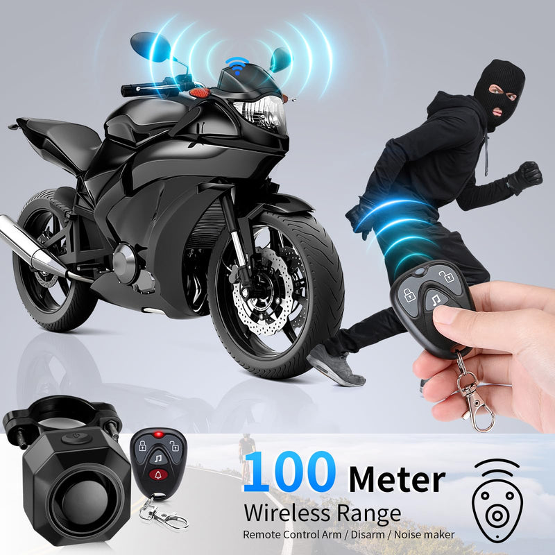 [Australia - AusPower] - WSDCAM USB Rechargeable Bike Alarm with Remote 110dB Loud Volume Adjustable Wireless Vehicle Security Alarm System Anti Theft Vibration Motion Sensor Alarm for Car Trailer Motorcycle Scooter Ebike 