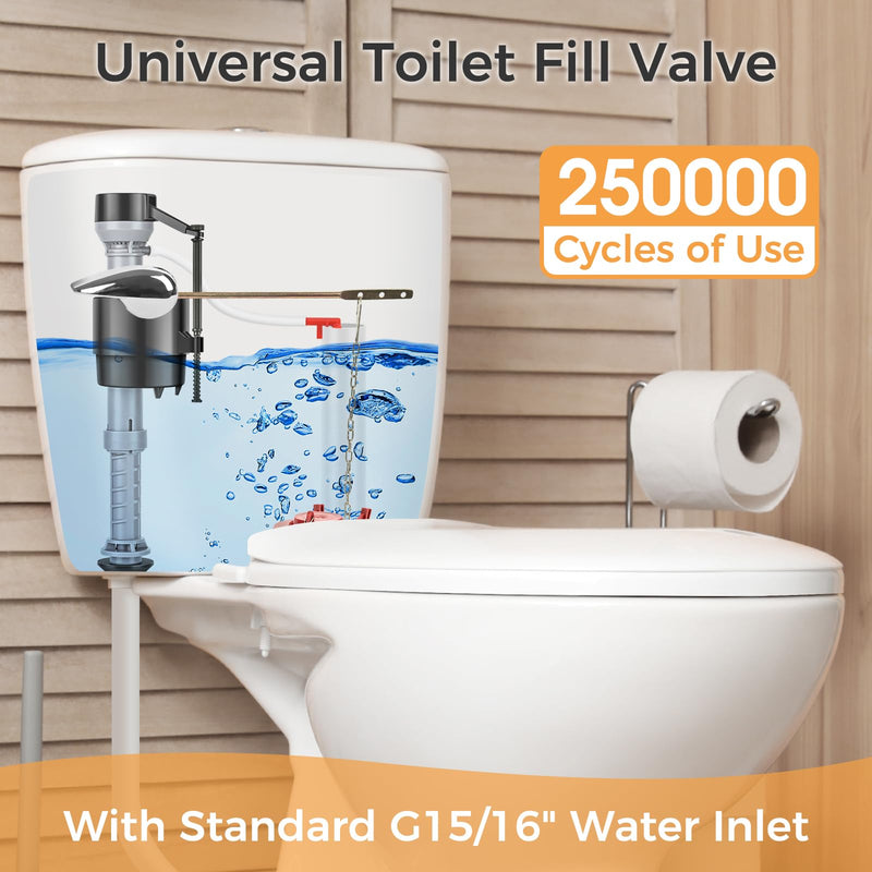 Universal Toilet Repair Kit for Inside Tank – Includes Adjustable Fill Valve & 2-Inch Flapper, Quiet & Easy Installation (Red, 2-Pack) Red