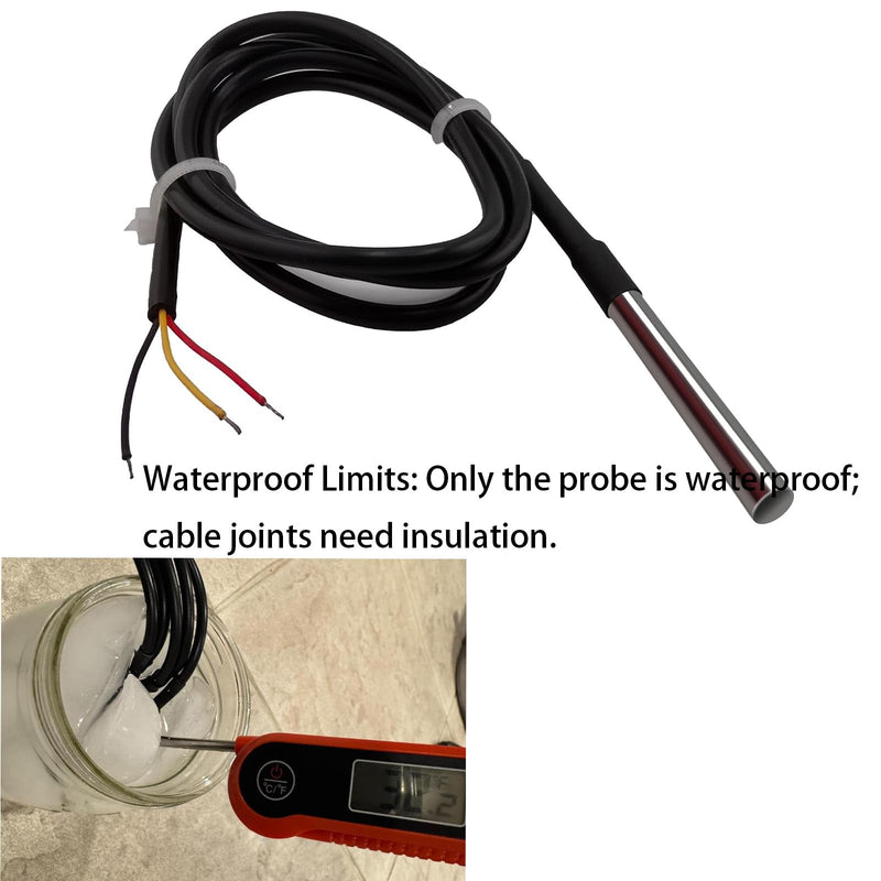[Australia - AusPower] - 4Pcs DS18B20 Temperature Sensor 1 M, Waterproof Digital DS18B20 Sensors, DS18B20 Temperature Probe, Stainless Steel Probe Compatible for Arduino/Raspberry Pi/ESP32, ESP8266, 4Pcs DS18B20 Temperature Sensor 1 M 