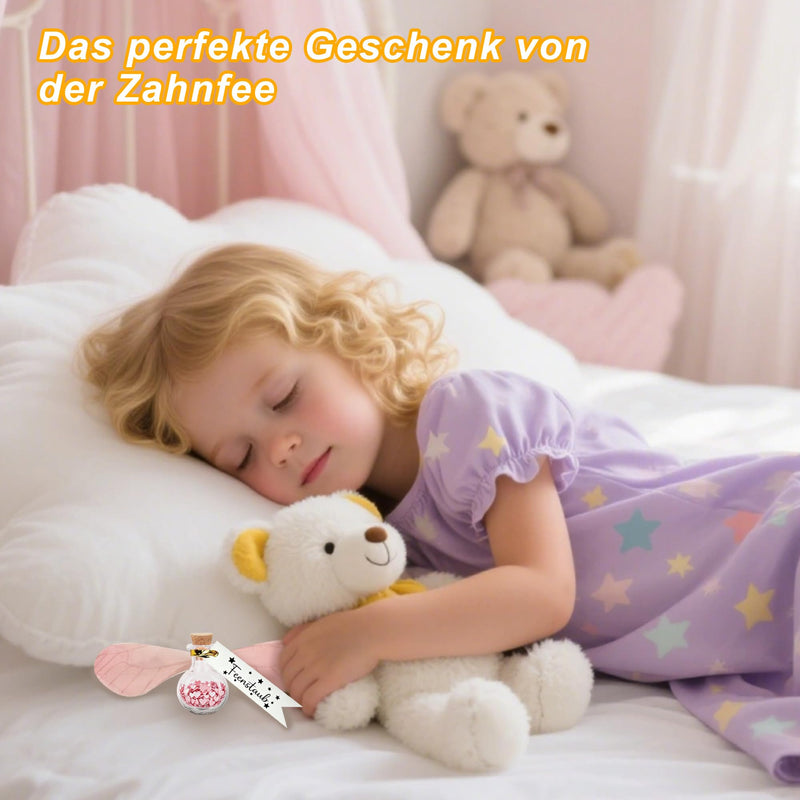Tooth Fairy Gifts Girls with Greeting Card and Organza Bag - 10 x Magic Tooth Fairy Set with Flying Fairy, Lost Tooth Souvenir, Tooth Fairy Gift Magical Milk Tooth Surprise for Children Girls