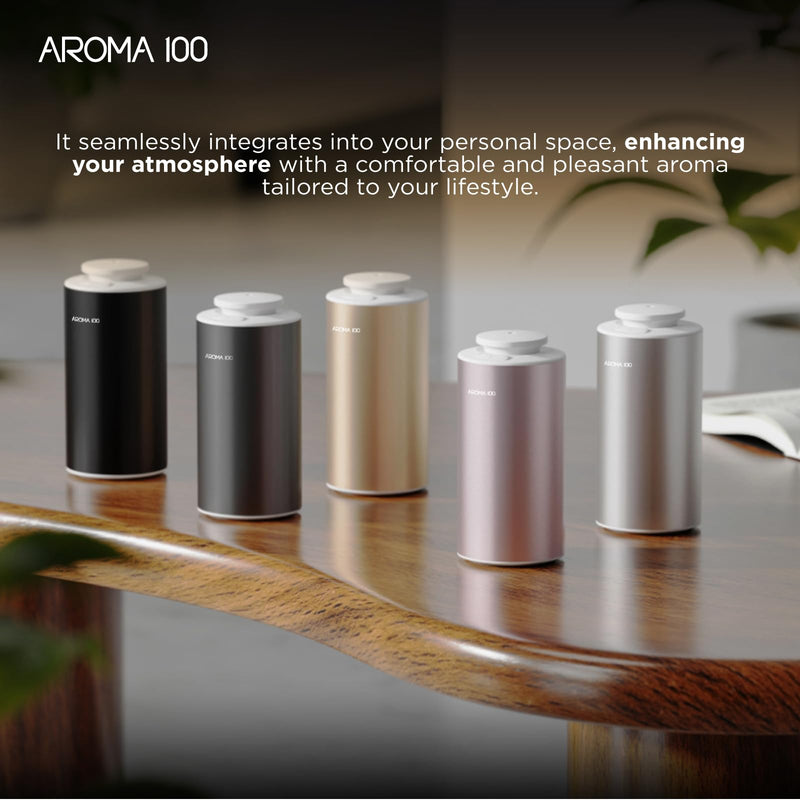 [Australia - AusPower] - Waterless Diffuser for Essential Oil, 500sq.ft Coverage Battery Operated Nebulizer Rechargeable Mini Scent Diffusers for Home Cars Room Office 3 Timers & 3 Mist Levels Grey 