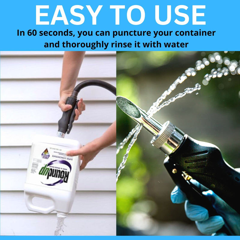 [Australia - AusPower] - Jet Rinse Triple Rinse Spray Nozzle |EPA Compliant Triple-Rinsing for Proper Disposal of Chemical Containers|Herbcide and Chemical Jug Rinse Nozzle 