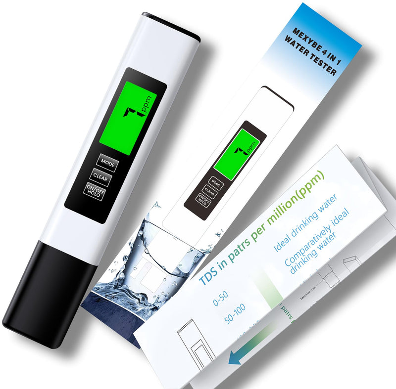 [Australia - AusPower] - 2024 All-New 4 in 1 Tds Meter Digital Water Tester - Accurate and Reliable Turbidity Meters Testing TDS EC & Temp(°C,°F) - 0-9990ppm - Professional Testing for Drinking Water, RO/DI System, etc. White 