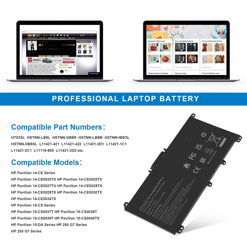 [Australia - AusPower] - TREE.NB HT03XL L11119-855 Laptop Battery Replacement for HP Pavilion 14 15 17 15-CS 15-DA 15-DB 15-DW Series 15-CS0053CL 15-DW0033NR 15-DA0014DX HT03041XL L11421-542 L11421-2C2 HSTNN-UB7J HSTNN-DB8R 