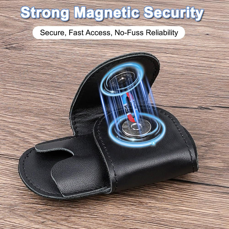 [Australia - AusPower] - Stethoscope Holder, Premium Full-Grain Nappa Leather, Strong Magnetic Clip for Secure & Easy Access, Nurse & Doctor Essential 
