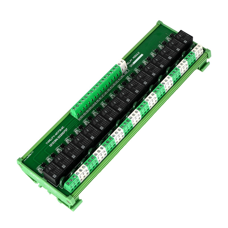 [Australia - AusPower] - Relay Board, 16 Channel 1 SPDT DIN Rail Mount 24V DC/AC Relay, Interface Board 