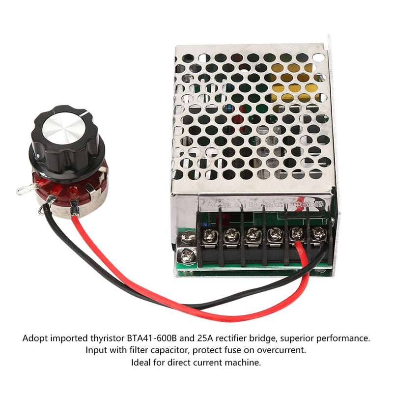 [Australia - AusPower] - Regulator Motor 4KW DC Regulator Bridge Rectifier with Capacitor, 220V DC Motor Speed Controller DC Motor Control 2000W Single Phase Motor Controller 
