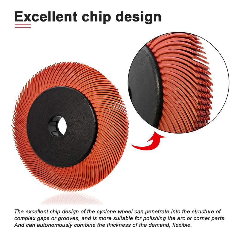 [Australia - AusPower] - Radial Bristle Brush, 6 in x 1/2 in x 1 in, 220#, 10 Piece with Adapte 6" WIth 220# RED 1SET 