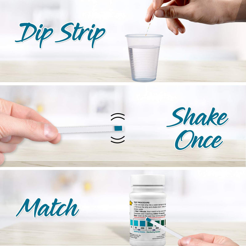 [Australia - AusPower] - Industrial Test Systems WaterWorks 480124 Free Chlorine Test Strip, Ultra High II Range, 61 Seconds Test Time, 0-2000ppm Range (Bottle of 50) Test Strip, 480124 
