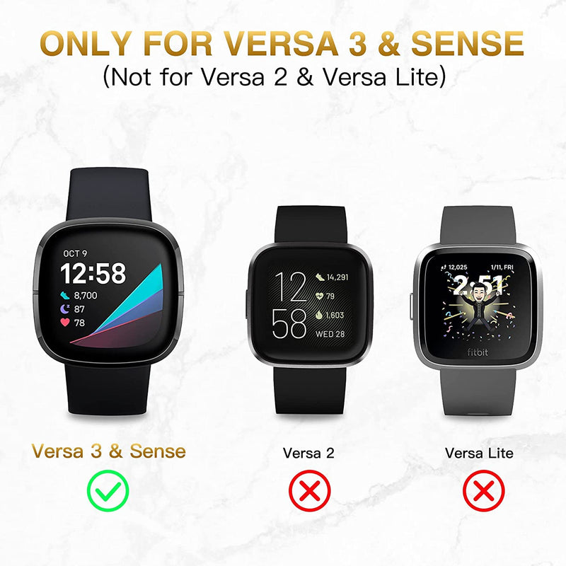 [Australia - AusPower] - [2-Pack] Charger Cable Compatible with Smart Watch Fitbit Sense/ Versa 3, Replacement USB Charging Cradle Dock Stand Cable (3.3 ft/1.0ft) 3.3 ft/1.0 ft 