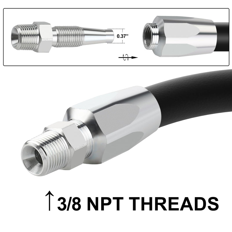 [Australia - AusPower] - 2PCS 3/8'' Reusable Hydraulic Fittings, Size #6 Single Wire Hydraulic Hose Repair Kit 