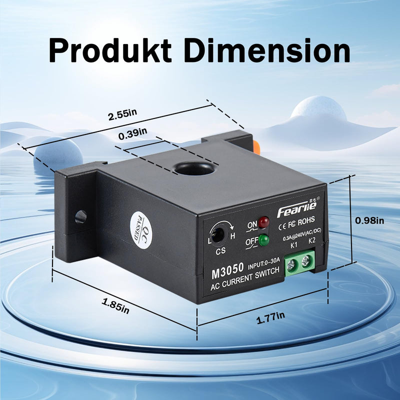 Miniature Current Switch AC Current Meter Switch 0-30A Normally Open Current Sensor Control Switch (M3050) M3050