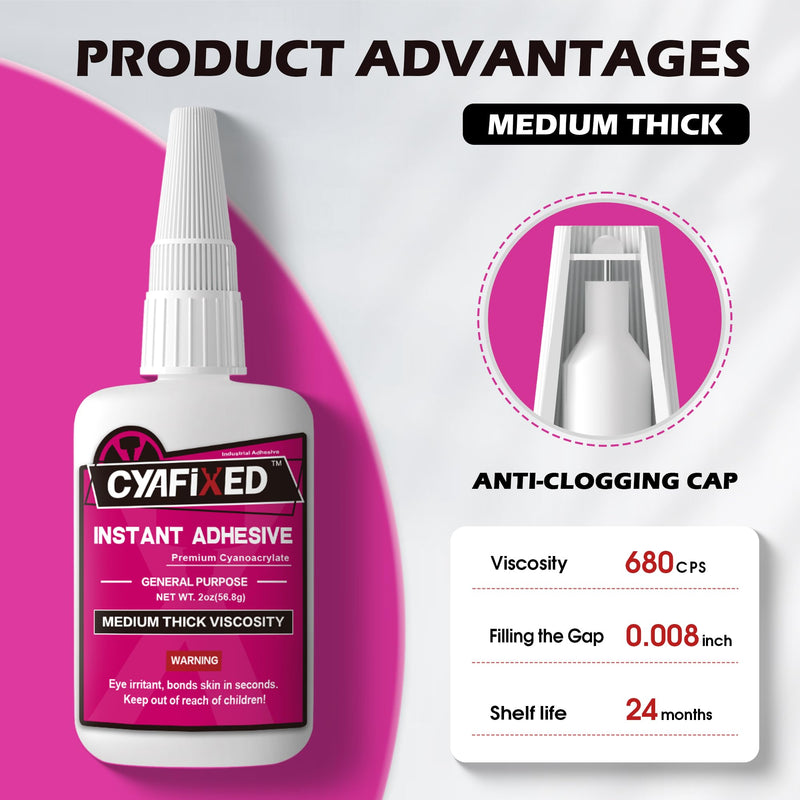 [Australia - AusPower] - Strong Cyanoacrylate (CA) Super Glue, Impact Resistant Medium-Thick Viscosity Instant Adhesive, 4 oz. (113.6 Grams) - CA Glue for 3D Printing, Aquascape and Hobby Models 4 ounce 