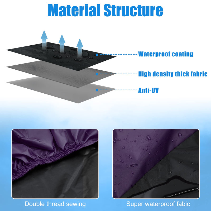 uxcell Motorcycle Cover Bike All Season Waterproof Dustproof Protective Outdoor Motorbike Rain Cover 190T XL Black Purple for Harley Davidson Sportster 883 1200 Dyna Touring