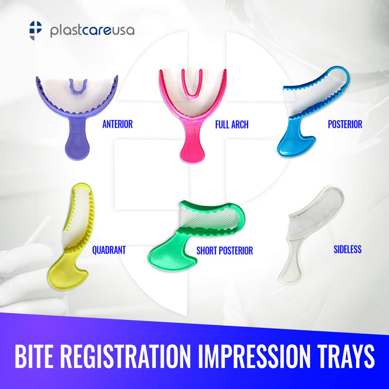 [Australia - AusPower] - 30 Full Arch Pink Disposable Dental Bite Registration Trays for Teeth Molds, 1 Box of 30 Bite Impression Trays 