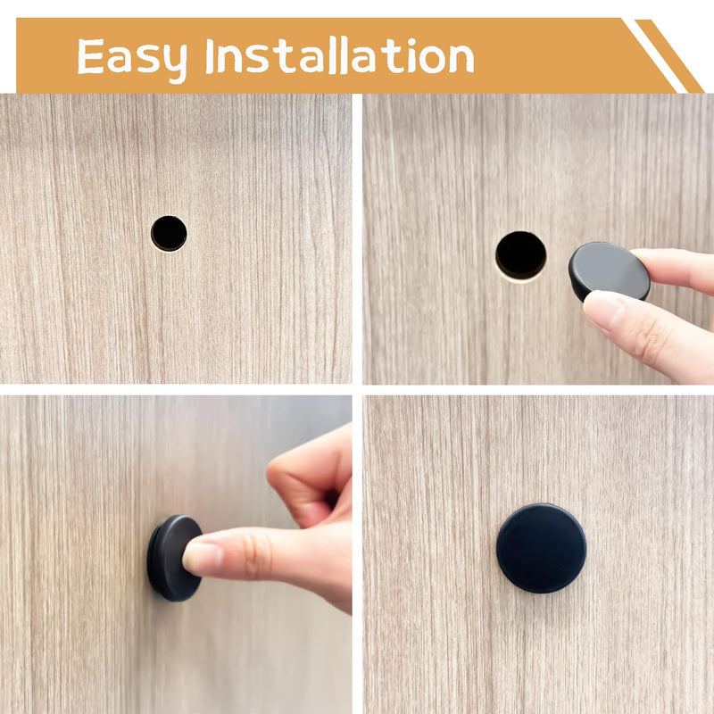 [Australia - AusPower] - 125PCS 8 Sizes Black Rubber Plugs for Round Holes Silicone Plugs, 1" 3/4" 5/8" 1/2" 3/8" 5/16" 1/4" 1/5" Round Hole Plug Snap Locking, Used for Furniture DD028-b 