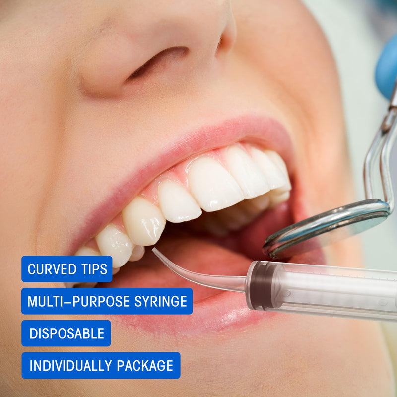 [Australia - AusPower] - 7Pack Wisdom Teeth Syringe, 12ml/cc Dental Syringe with Curved Tip & Measurement, Curved Dental Irrigation Syringe, Disposable Sealed for Dental Care, Oral Tonsil Stone, Feeding, Liquid Injection 7.0 