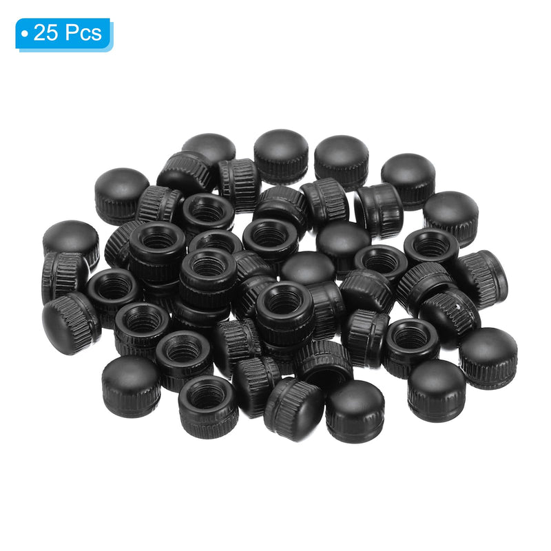 [Australia - AusPower] - PATIKIL M6x9x11 Cap Nut, 25 Pcs Acorn Nut Screw Knob Cap Insert Bolt Cover Female Thread Knurled Decorative Hardware Fittings Light Fixtures, Black 