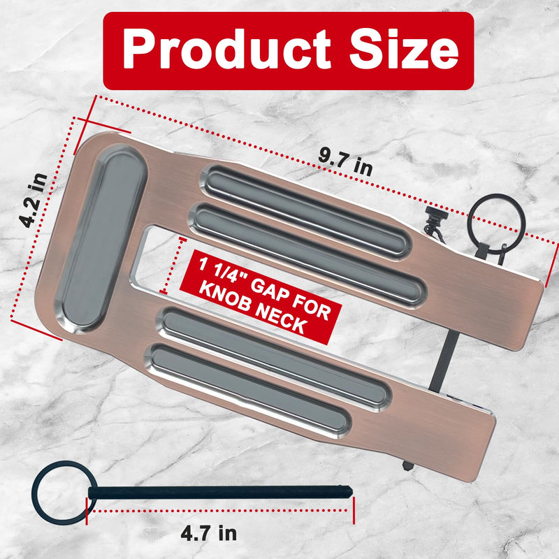French Door Lock Childproof | Adjustable Double Door Reinforcement Lock for French Doors Home Security | Add High Security to Prevent Home Unauthorized Entry | Unibody Aluminum Construction Brown