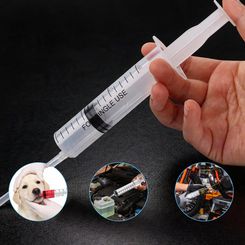 Pack of 10 syringes 1 ml 3 ml 5 ml 10 ml 20 ml 30 ml 60 ml with hose | Liquid syringe for hobby and DIY enthusiasts, individually sealed packaging