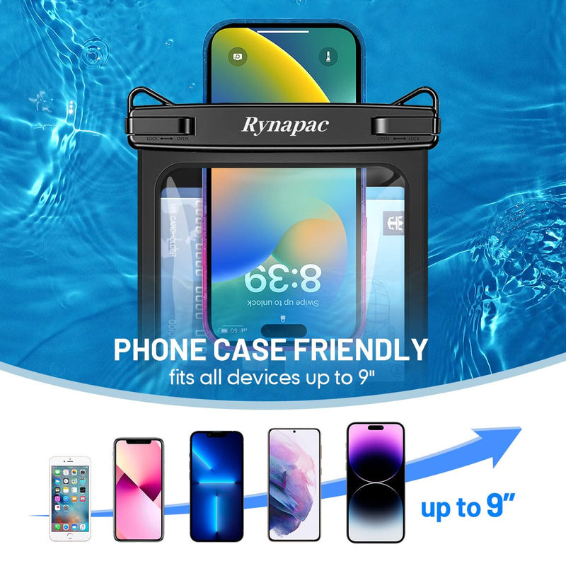 [Australia - AusPower] - [Up to 10"] Large Waterproof Phone Pouch Bag - 2Pack Waterproof Phone Case for iPhone 15 Pro Max 14 13 12 Galaxy S23 S22 S21, IPX8 Cell Phone Water Protector Pouch Beach Essentials Vacation Must Haves Extra Large [10-inch] 