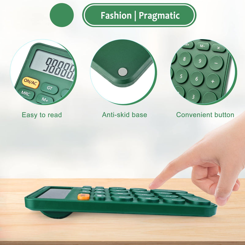[Australia - AusPower] - Standard Calculator 12 Digit,Desktop Large Display and Buttons,Calculator with Large LCD Display for Office,School, Home & Business Use,Automatic Sleep,with Battery (Green) 5.5in Green 