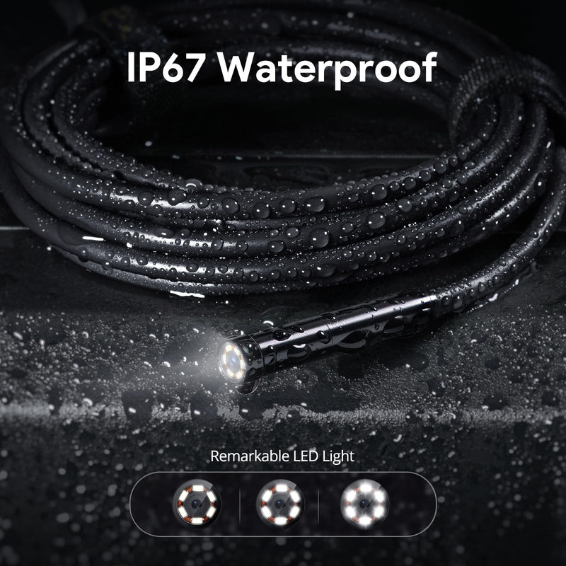 [Australia - AusPower] - Dual-Lens Endoscope Camera with Light, DEPSTECH 1080P HD Borescope with 5" IPS Screen, 16.5FT Flexible Sewer Camera, IP67 Waterproof Plumbing Snake Camera, Cool Gadgets for Men, Women 