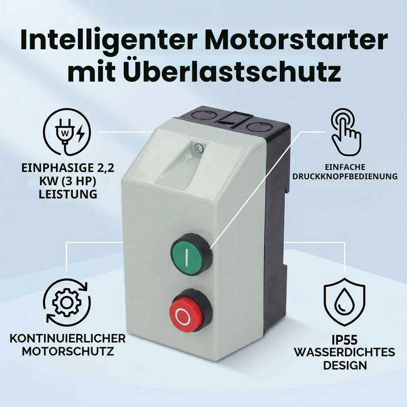 Magnetic Electric Motor Starter IP55 Waterproof Motor Protection Magnetic Switch Box Single Phase 220-230V 3 Phase 380-400V Motor Circuit Breaker