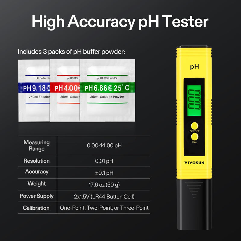 VIVOSUN PH Meter, TDS and EC Meter, Soil Tester Combo and 3-Pack 6.5 Inch Gardening Hand Pruner for Home, Garden and Hydroponics