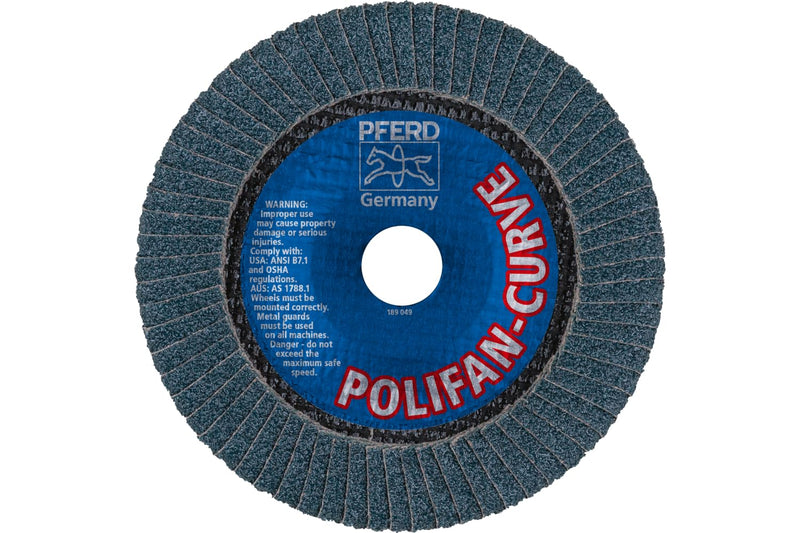 [Australia - AusPower] - PFERD POLIFAN®-Curve Radial Type Flap Disc - 6" x 7/8", 40 Grit Zirconia, Welding Accessory and Angle Grinder Attachment - for Steel and Stainless Steel (INOX) Grinding - Pack of 1 - Part 67200 Very Coarse 6" x 7/8" Medium 