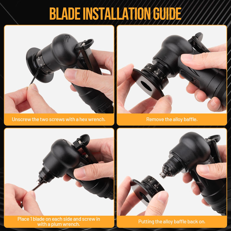 Beaiguna Pneumatic Chamfering Tool, Chamfer Tool with 6 C-Angle & 6 R-Angle Blades, Upgrade Air Chamfer Tool for 45° & Round Corner, Chamfering Tool for Metal and Wood
